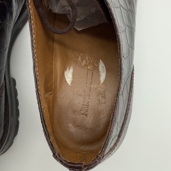 Classic Ralph Lauren Crocodile Embossed Leather Oxfords – Women’s 10B - Picture 6 of 9
